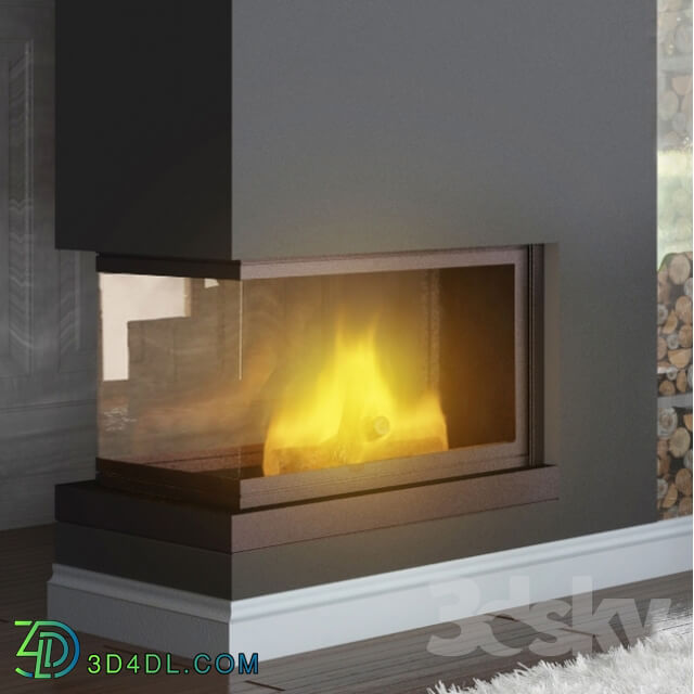 Fireplace - Fireplace tripartite