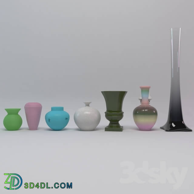 Vase - Set of vases - 7 pieces