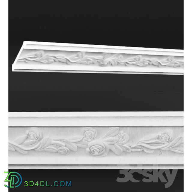 Decorative plaster - cornice ornamented