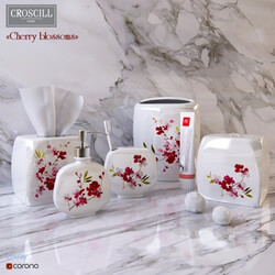 Bathroom accessories - Decorative set of bathroom of Cherry Blossoms Croscill Living 