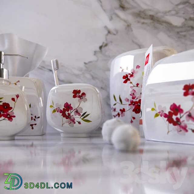 Bathroom accessories - Decorative set of bathroom of Cherry Blossoms Croscill Living