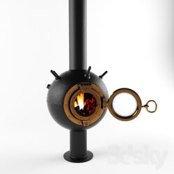 Fireplace - Suspended fireplace bathyscaphe 