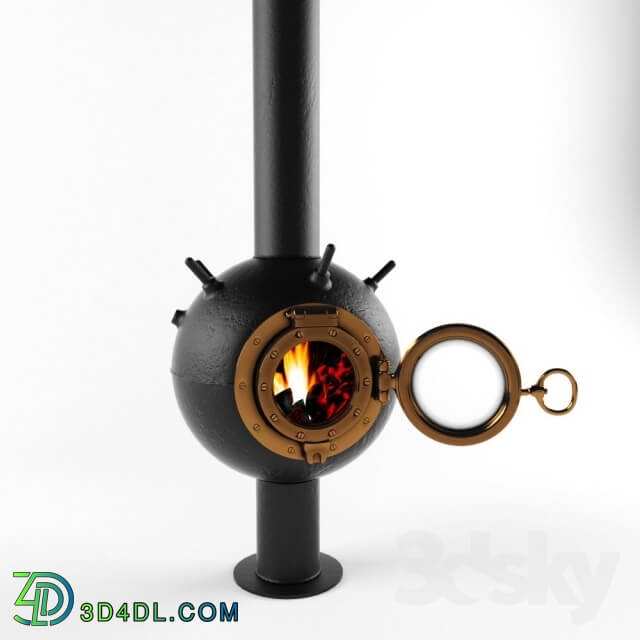 Fireplace - Suspended fireplace bathyscaphe
