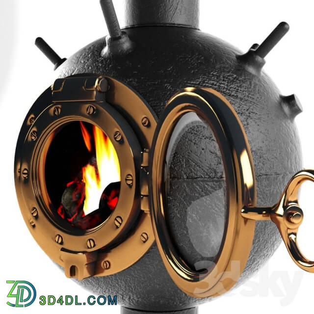 Fireplace - Suspended fireplace bathyscaphe