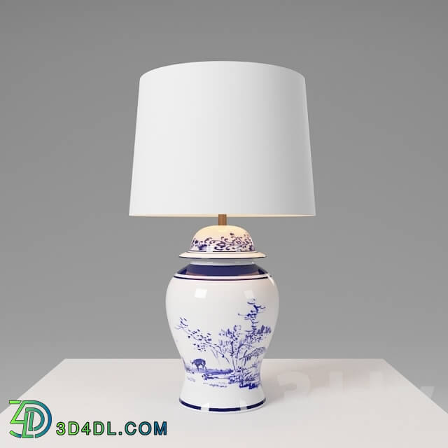 Table lamp - BLUE PORCELAIN TABLE LAMP