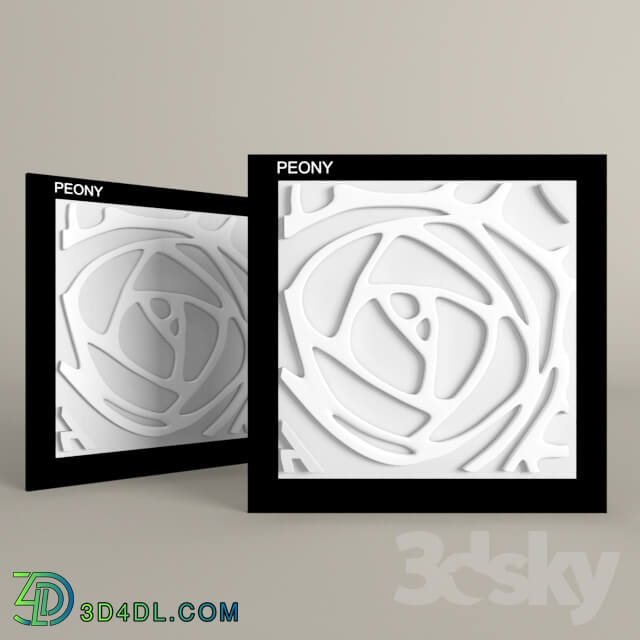 3D panel - Peony 3d panel _bamboo_