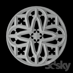 Decorative plaster - Gothic Rose Window -01 