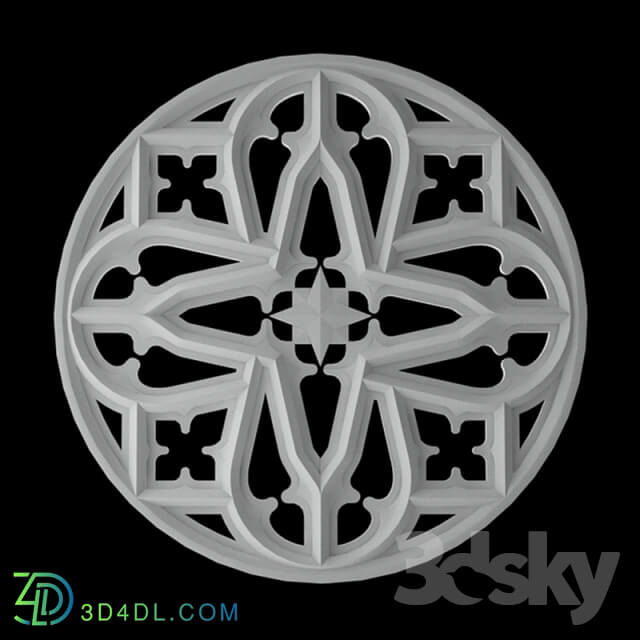 Decorative plaster - Gothic Rose Window -01