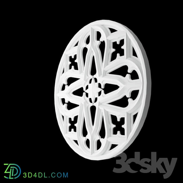 Decorative plaster - Gothic Rose Window -01