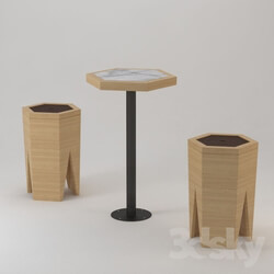 Table _ Chair - Hexagonal Seat And Table 