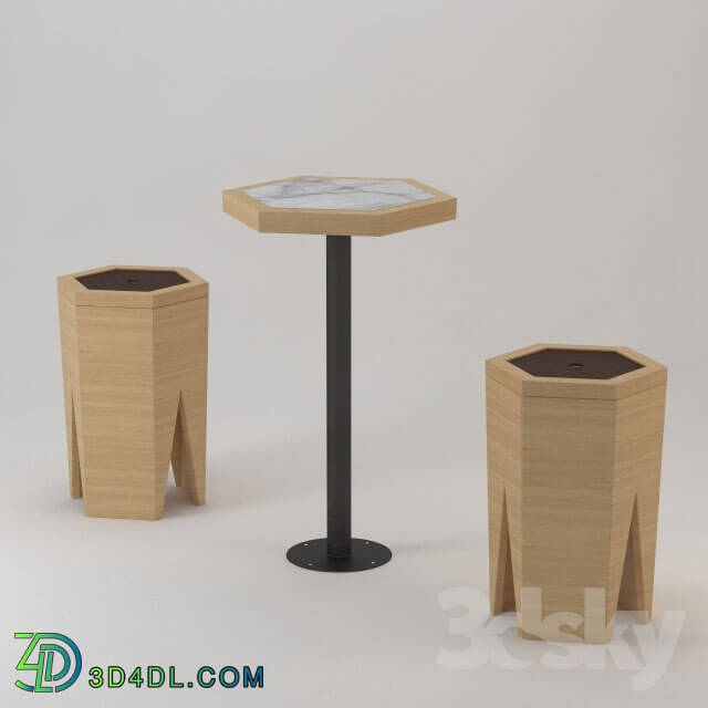 Table _ Chair - Hexagonal Seat And Table