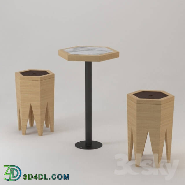 Table _ Chair - Hexagonal Seat And Table