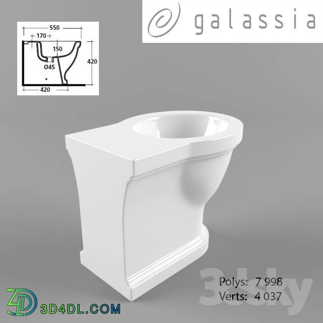 Toilet and Bidet - Bidet Galassia Ethos 8438M