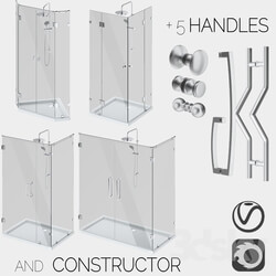 Shower - Angled glass shower cabins_ designer and handle set 