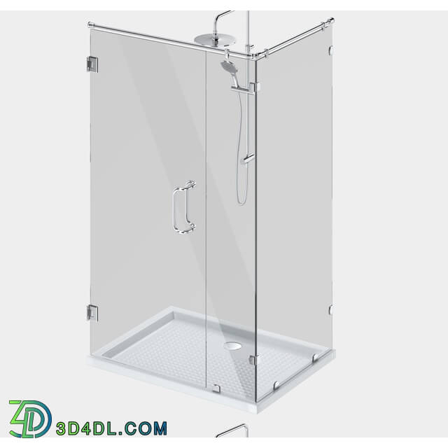 Shower - Angled glass shower cabins_ designer and handle set