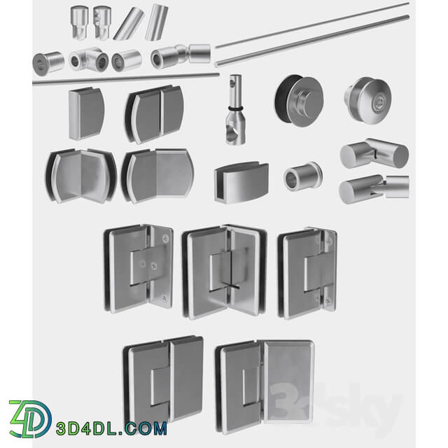 Shower - Angled glass shower cabins_ designer and handle set