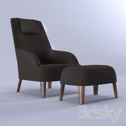 Arm chair - Maxalto Febo Bergére Armchair with Footstool 