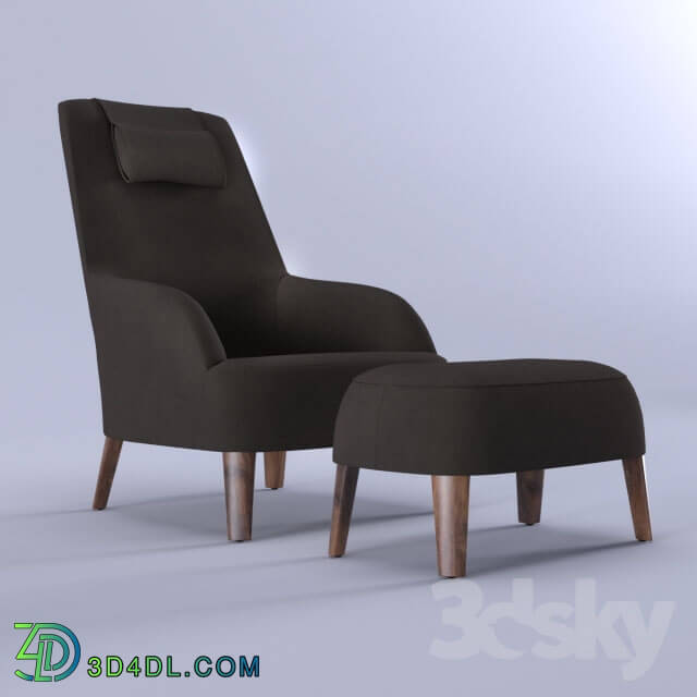 Arm chair - Maxalto Febo Bergére Armchair with Footstool