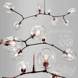 Ceiling light - Branching bubble 8 lamps by Lindsey Adelman Clear_copper 