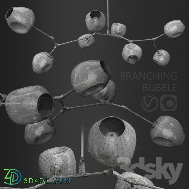 Ceiling light - Branching bubble 8 lamps by Lindsey Adelman Clear_copper