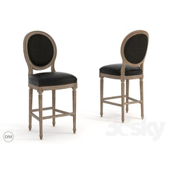 Chair - Vintage louis round high bar stool 8828-2001 