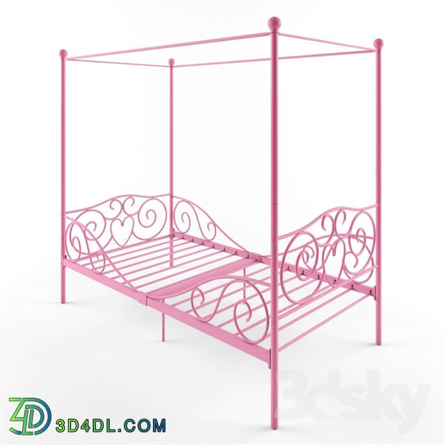 Bed - Zoomie Kids Brandon Twin Canopy Bed