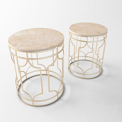 Table - Set of coffee marble tables with gold frame ZARA HOME 