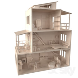 Toy - Dollhouse of plywood. 