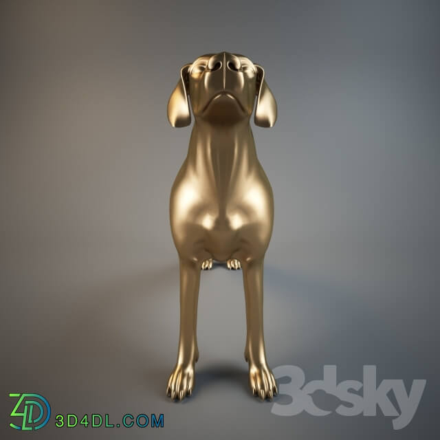 Sculpture - Gold Dog