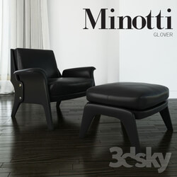 Arm chair - Minotti - glover with ottoman 