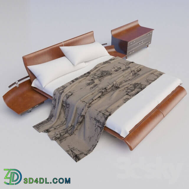 Bed - Bedroom Set leather