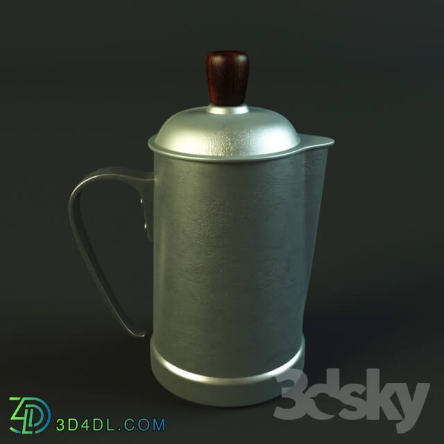 Tableware - Antique Portuguese aluminum coffee pot