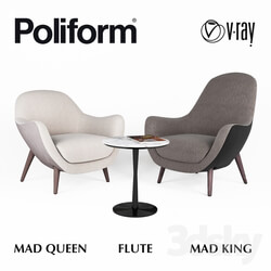 Arm chair - Armchairs Poliform MAD Queen and MAD King 