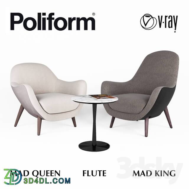Arm chair - Armchairs Poliform MAD Queen and MAD King