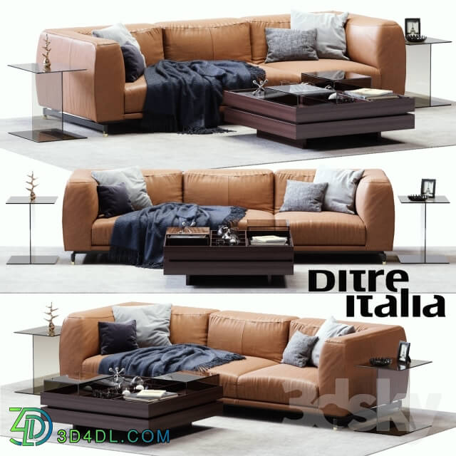 Sofa - DITRE ITALIA St. Germain Leather Sofa