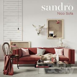 Sofa - SANDRO Nico Sofa Claret set 
