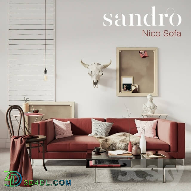 Sofa - SANDRO Nico Sofa Claret set