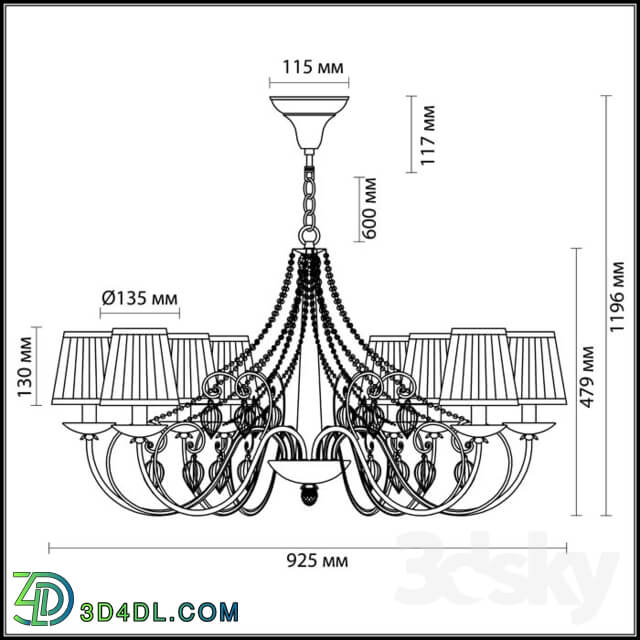 Ceiling light - Chandelier ODEON LIGHT 3922_8 ADRIANA