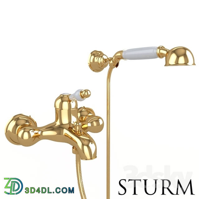 Faucet - Bath mixer _ shower STURM Emilia single lever_ gold color