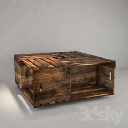 Table - Table of wooden boxes 