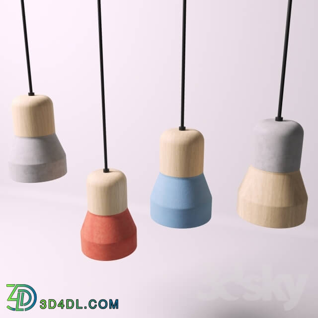 Ceiling light - Cement Wood Lamp