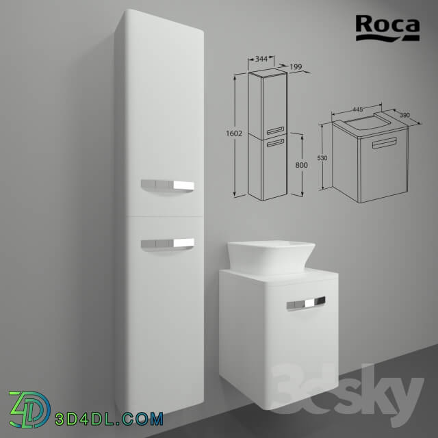 Bathroom furniture - Column cabinet and module Roca The Gap