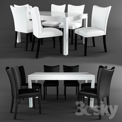 Table _ Chair - CM3176WH-T Lamia Dining Table and 6 chairs 