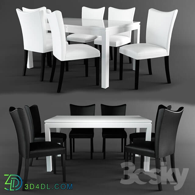 Table _ Chair - CM3176WH-T Lamia Dining Table and 6 chairs