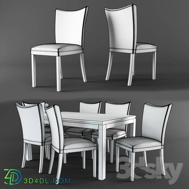 Table _ Chair - CM3176WH-T Lamia Dining Table and 6 chairs