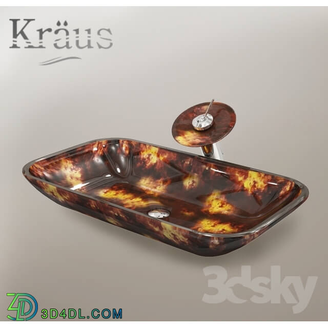 Wash basin - Kraus Autumn Glass Rectangular