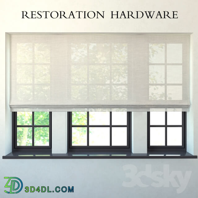 Curtain - Restoration Hardware flat romain shade