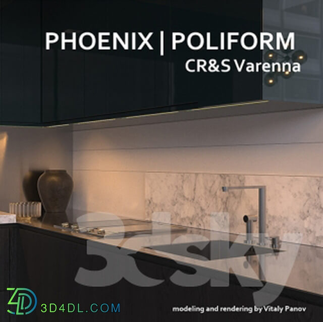 Kitchen - Kitchen Poliform Varenna Phoenix 3 _vray_ corona_