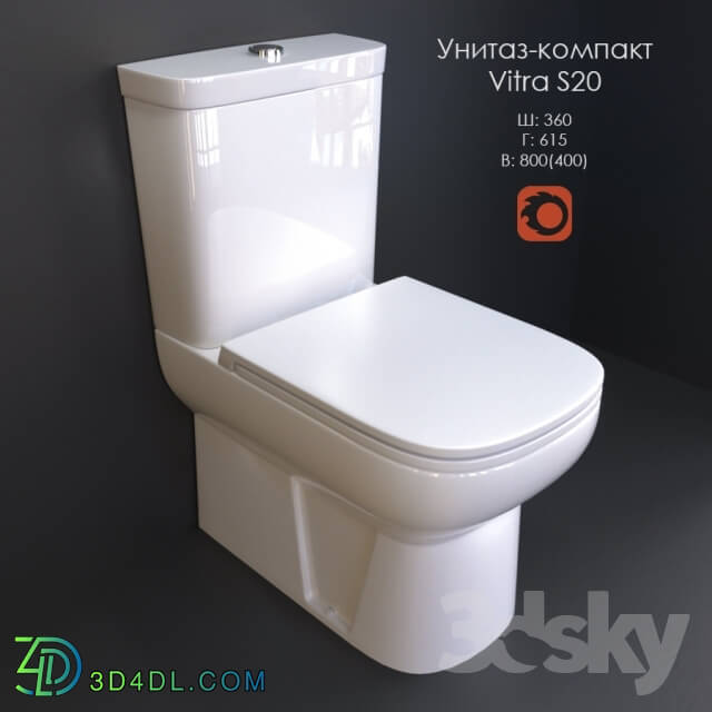 Toilet and Bidet - WC-CD Vitra S20