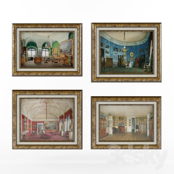 Frame - Frames with watercolors of the Winter Palace 